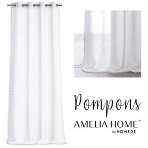 Záclona AmeliaHome Pompons biela