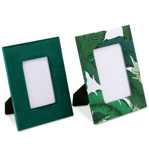 Dva fotorámečky 26x21 cm, 24x19 cm GRENO zelené, s listy