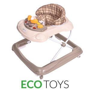 Detské vzdelávacie chodítko s multimediálnym panelom Eco Toys hnedé