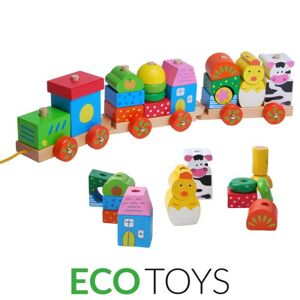 Dřevěný vláček na šňůrce Eco Toys