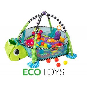Vzdělávací hrací deka s míčky Eco Toys - želva