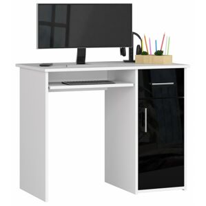 Písací stôl Pin 90 cm biely/čierny