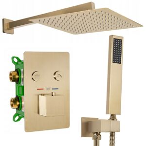 Podomítkový sprchový set s termostatem a instalačním boxem Fenix Davis zlatý