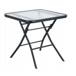 Skládací zahradní stolek MODERN 60 cm čtverec černý