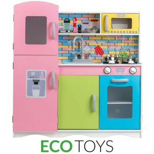 Dřevěná kuchyňská linka s příslušenstvím Eco Toys - barevná
