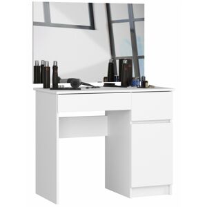 Kozmetický stolík so zrkadlom P-2 90x50 cm biely pravý