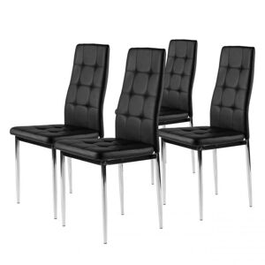 Čalúnené stoličky PRESTIGE+ set 4 ks čierne