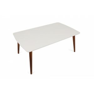Konferenční stolek Paint 100 cm bílý/hnědý