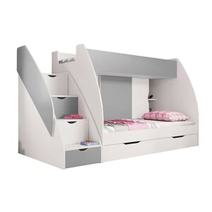 Dětská patrová postel MARCINEK 80x200 bílá/šedá