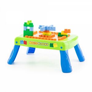 Stůl na hraní s kostičkami Cubes zeleno-modrý 