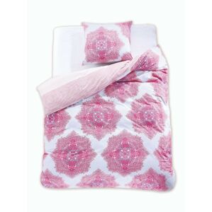 Obojstranná posteľná bielizeň DecoKing Oriela bielo-ružová