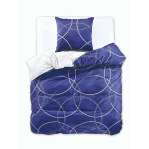 Bavlnená posteľná bielizeň DecoKing Cirela modro-biela
