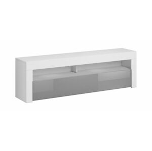 TV stolek Mex 160 cm bílý mat/šedý lesk