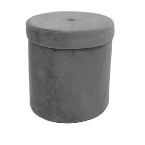 Taburet s úložným prostorem GRAND - 36 x 36 cm - tmavě šedý