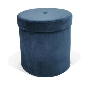 Taburet s úložným prostorem GRAND - 36 x 36 cm - tmavě modrý