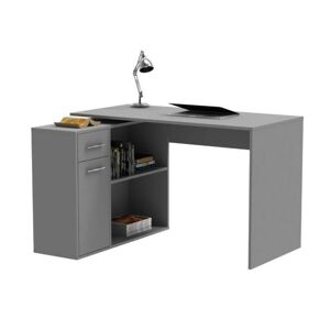 Rohový psací stůl SOLO šedý antracit