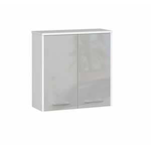 Závesná kúpeľňová skrinka Fin 60 cm biela/strieborný lesk