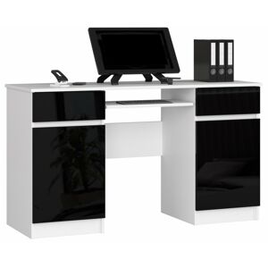 Písací stôl A5 135 cm biely/čierny