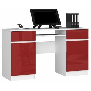 Písací stôl A5 135 cm biely/červený