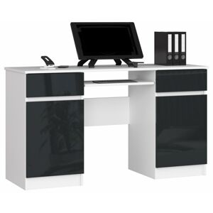 Písací stôl A5 135 cm biely/grafitový
