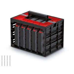 Úložný box s 5 organizérmi IMPOSE 41,5x29x29 cm čierno-červený