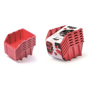 Sada úložných boxů BINEER LONG 6 ks 24,9x15,8x21,3 červené 