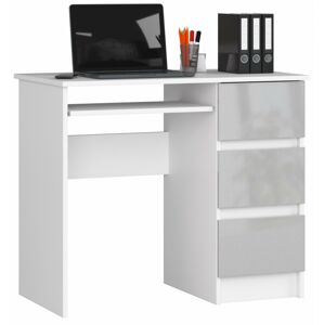 Písací stôl A-6 90 cm biely/sivý pravý