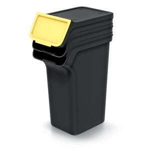 Sada 3 odpadkových košů STACKBOXER Q 3 x 25 L černá
