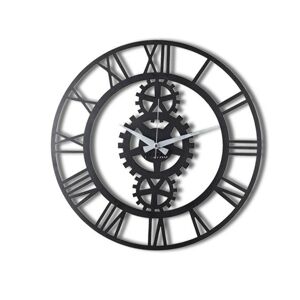Dekorativní nástěnné hodiny Gear 50 cm černé