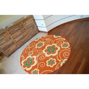 Detský guľatý koberec Flowa oranžový
