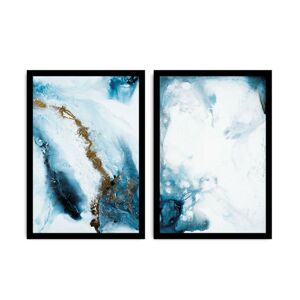 Sada nástěnných obrazů Mramory 36x51 cm 2 ks modrá