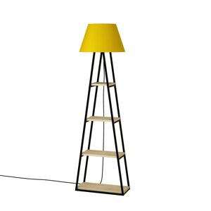 Stojací lampa Pal III 165 cm dub/žlutá