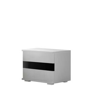 Noční stolek LUCCA 45 cm bílá/černá