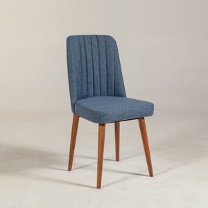 Jídelní židle VINA tmavě modrá/walnut