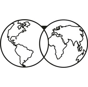 Nástěnná dekorace World Map Globe černá