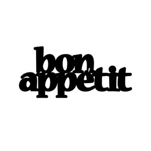 Nástěnná kovová dekorace BON APPETIT II černá