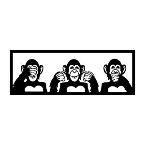 Nástěnná dekorace Three Monkeys černá - M