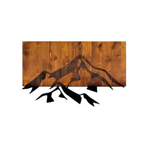 Nástěnná dřevěná dekorace MOUNTAINS hnědá/černá