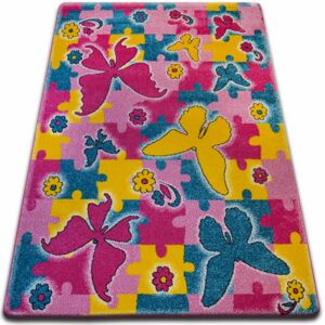 Kusový koberec KIDS butterfly ružový C429