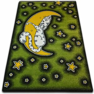 Kusový koberec KIDS mačka zelený C414