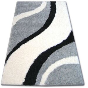 Kusový koberec SHAGGY ZENA SAM sivý/biely