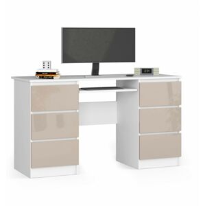 Písací stôl A-11 135 cm biely/cappuccino