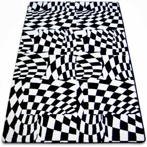 Kusový koberec SKETCH RYAN bílý / černý - kostkovaný