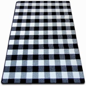 Kusový koberec SKETCH HARRY biely / čierny - kockovaný