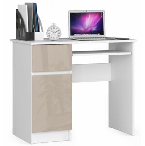 Písací stôl 90 cm Piksel biely/kapučíno ľavý