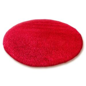 Guľatý koberec SHAGGY HIZA 5 cm červený