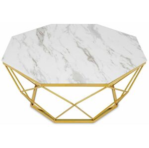 Konferenčný stolík VOLARE 100 cm biely/zlatý