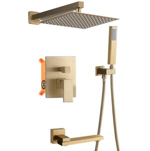 Sprchový-vanový set podomítkový + BOX Rea BENTO světle zlatý