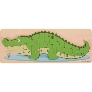 Vkládací puzzle krokodýl s čísly CROCODILE zelený
