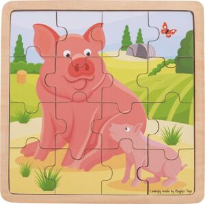Dřevěné puzzle PIG FAMILY